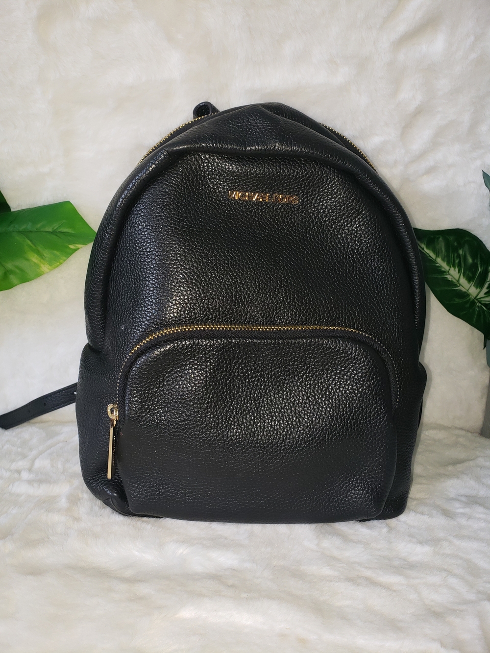 Michael Kors Black Pebbled Leather Mini Backpack
